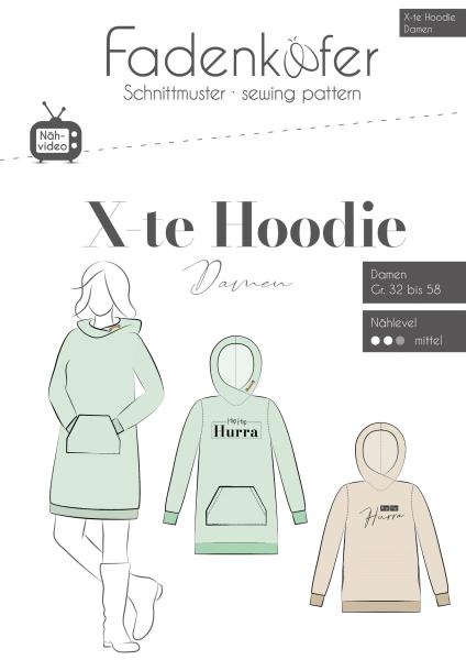 Fadenkäfer Papierschnittmuster X-te Hoodie Damen 